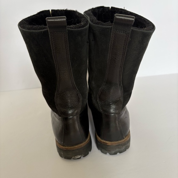 Nordstrom Blackstone QL53 Genuine Shearling Lined Boots Black Leather Grunge 40 - Picture 7 of 9